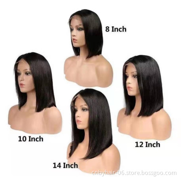 Straight Bob Wigs Human Hair Hd Full Lace Front Wig Cheap Peruvian Natural Virgin Human Hair Transparent Lace Frontal Wig Vendor